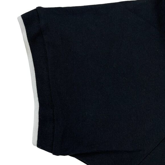 New Members Only Men US XXL Black Polo T-Shirt Buttons Stand Collar Short Sleeve - Picture 5 of 6